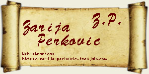 Zarija Perković vizit kartica